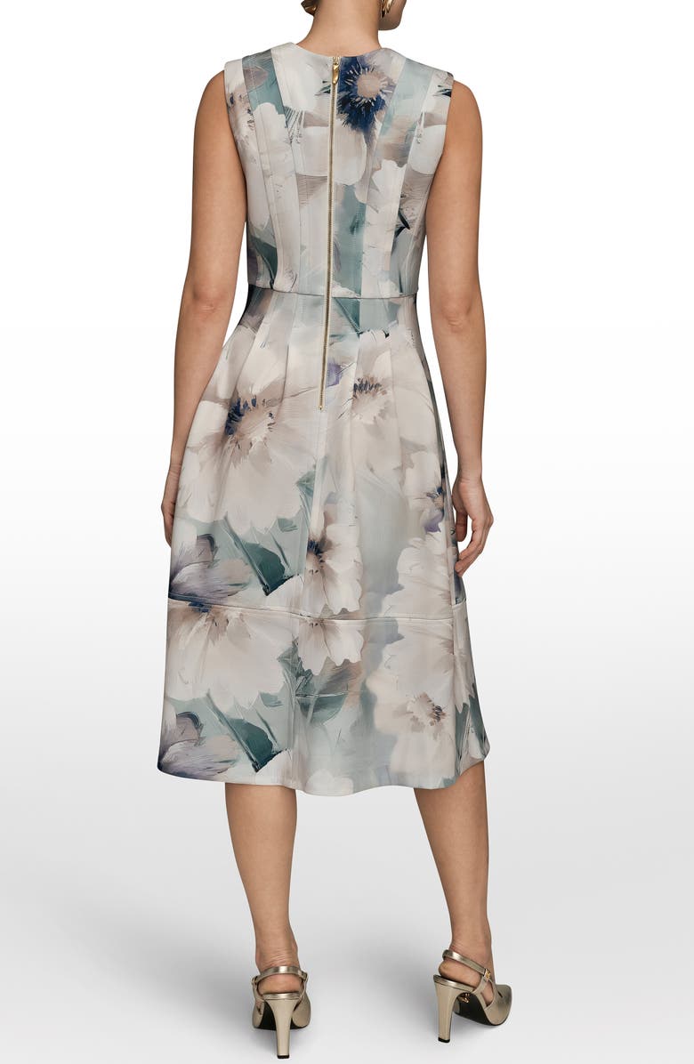 Donna Karan New York Floral Fit & Flare Midi Dress, Alternate, color, Laurel Multi