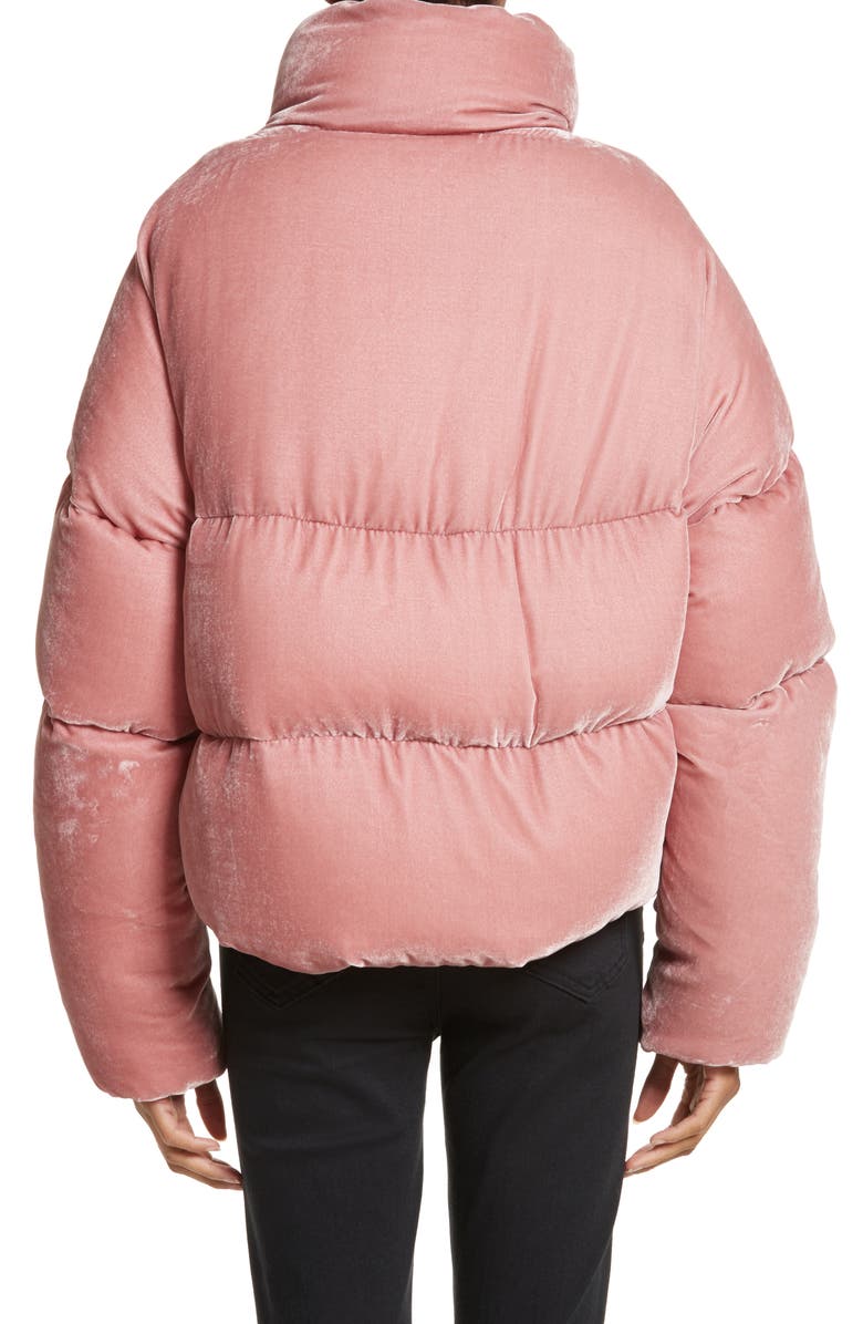 Moncler Cercis Velvet Quilted Down Puffer Coat, Alternate, color, 