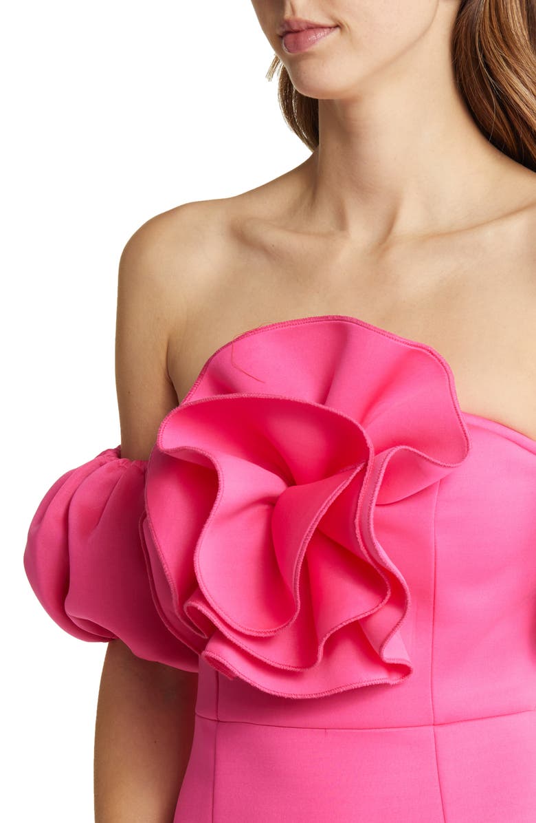 NIKKI LUND Norma Rosette Off the Shoulder Dress, Alternate, color, Pink