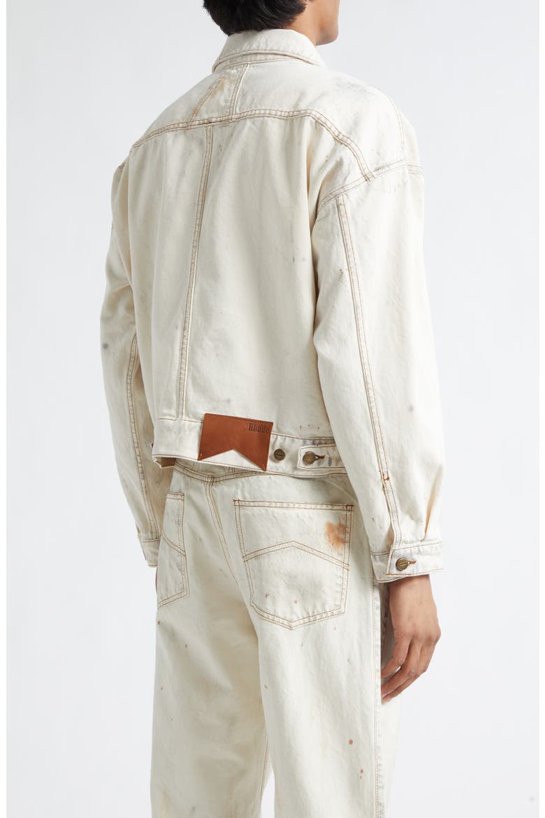 Dirtied Cotton Trucker Jacket, Alternate, color, WOODLAND WHITE