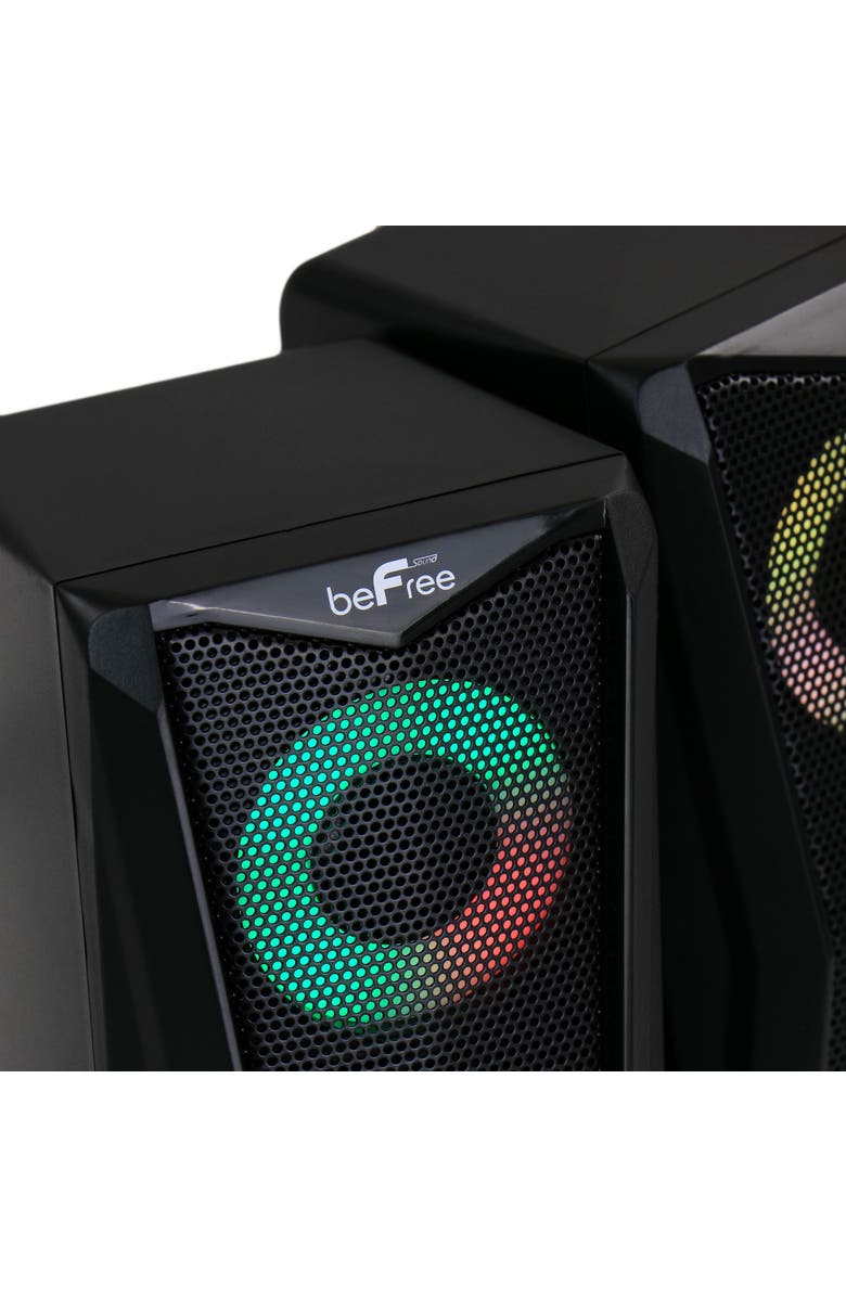 Befree Sound Computer Gaming Speakers with Color LED RGB Lights, Alternate, color, Black
