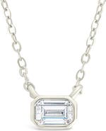Sterling Forever Emerald Cut Cubic Zirconia Pendant Necklace