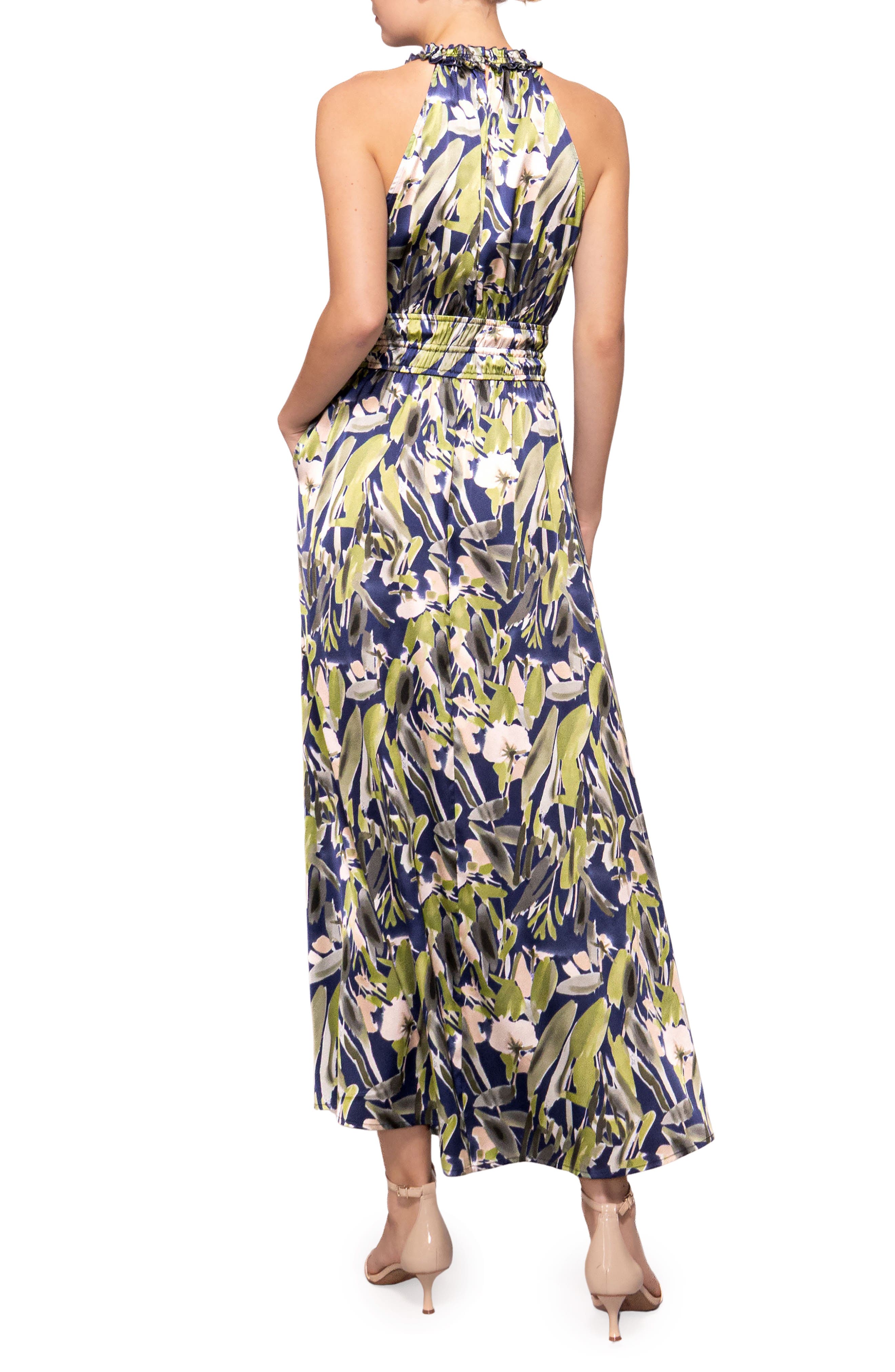Print Ruffle Sleeveless Maxi Dress - image 2