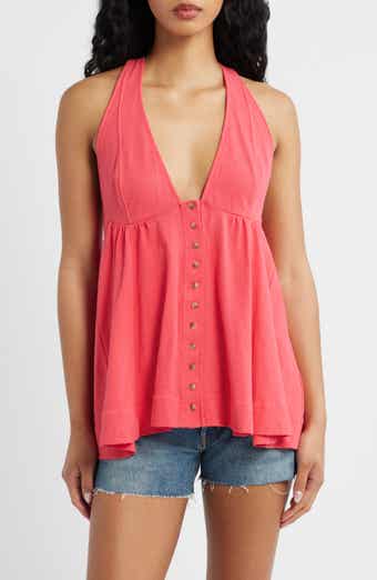 Valerie Halter Neck Cotton Tunic Top