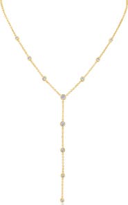 CZ by Kenneth Jay Lane Round Cubic Zirconia Station Y-Necklace