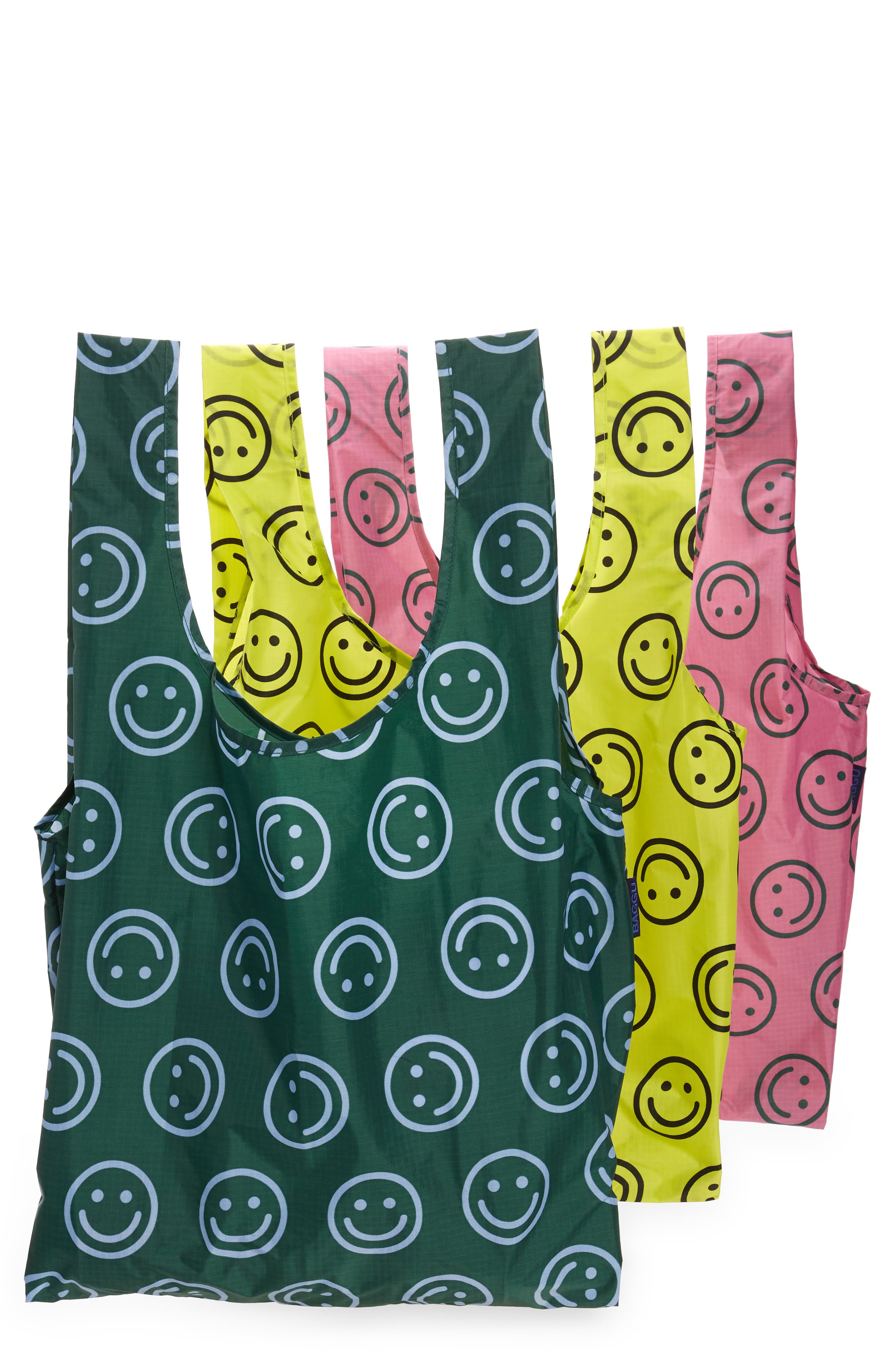 Standard Baggu Set of 3 Nylon Ripstop Totes, Main, color, HAPPY MIX