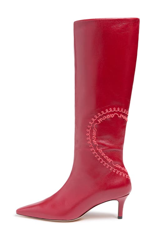 Cinq À Sept Casey Embroidered Heart Tall Boot In Burgundy