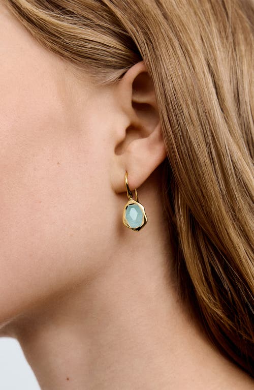 Monica Vinader Womens Blue Odyssey 18ct Yellow-gold Vermeil And Aquamarine Drop Earrings In Blue