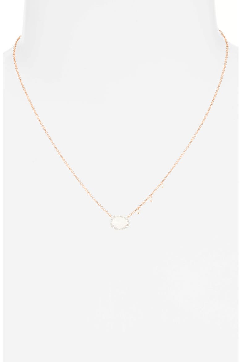 Morganite & Diamond Pendant Necklace, Alternate, color, ROSE GOLD