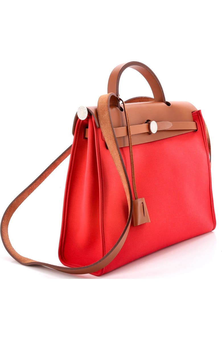 Pre-Owned Hermes Herbag Zip Leather and Toile 31, Alternate, color, Bougainvillier