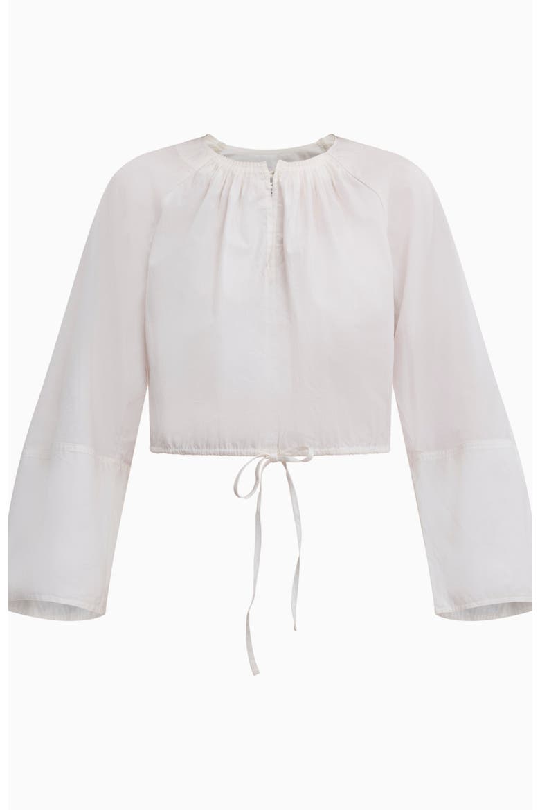 Brielle Cropped Poplin Top, Alternate, color, Ivory