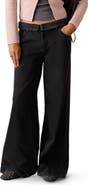MANGO TEEN Foldover Low Rise Wide Leg Jeans