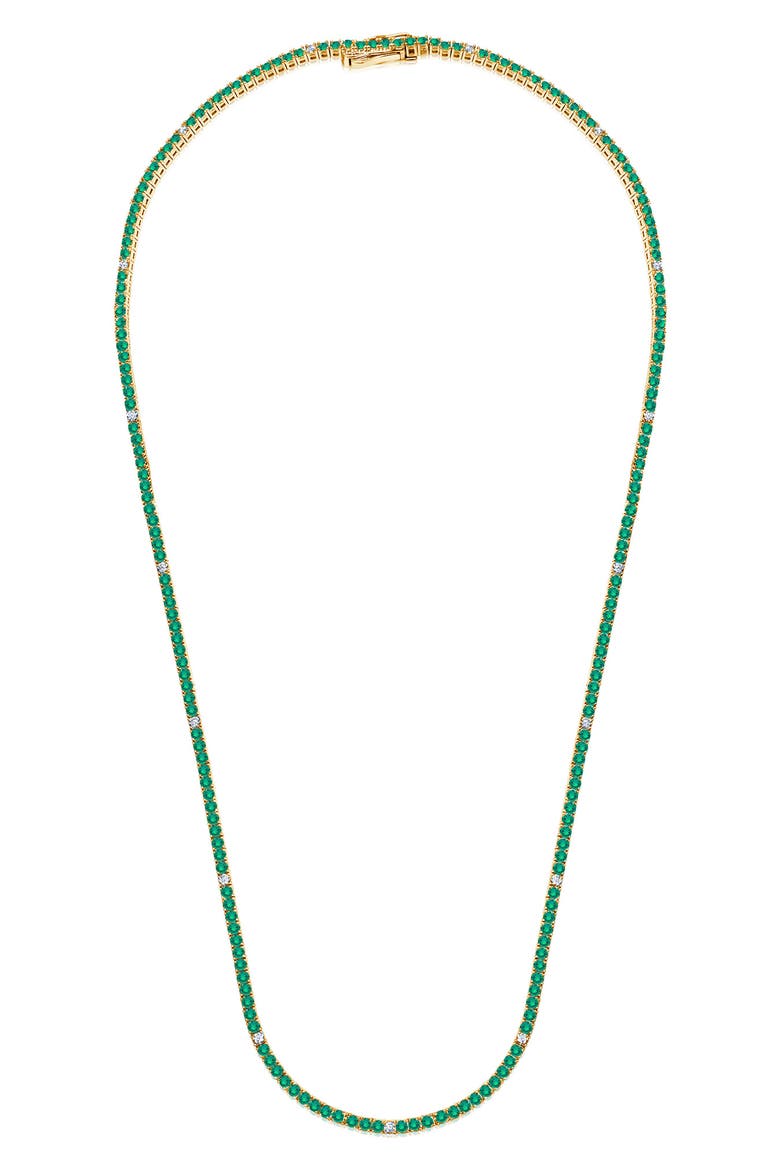 Cubic Zirconia Tennis Necklace, Main, color, EMERALD
