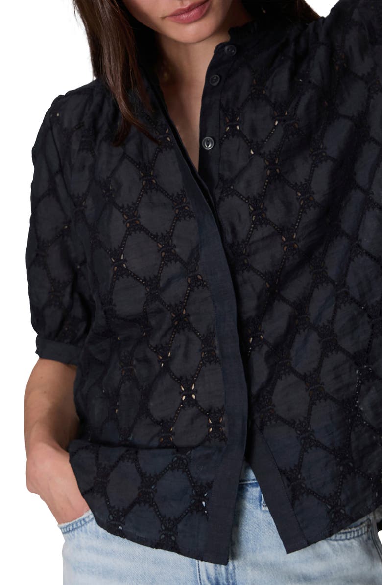 rag & bone Jordan Eyelet Ramie Button-Up Top, Alternate, color,