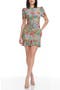 Chandler Floral Print Metallic Ruched Minidress