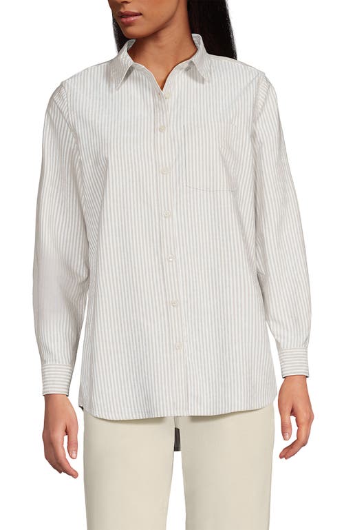 Lands' End Oxford Shirt In Champagne Mini Stripe