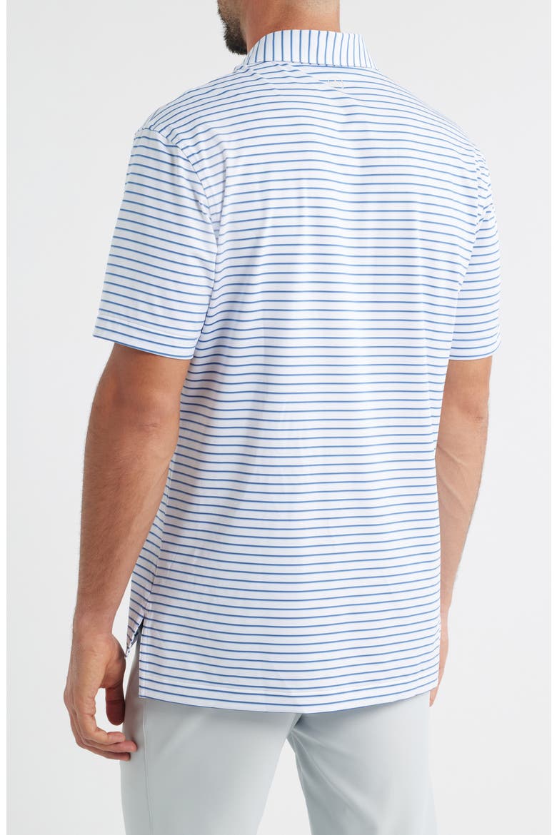 Dunnes Stripe Performance Jersey Polo, Alternate, color, WHITE / WINDSOR BLUE