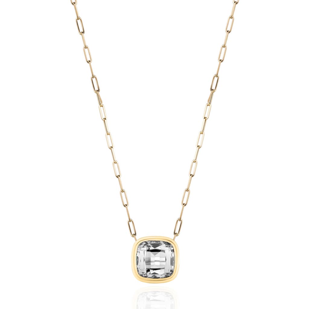 Goshwara Manhattan Cushion Pendant Necklace In Transparent