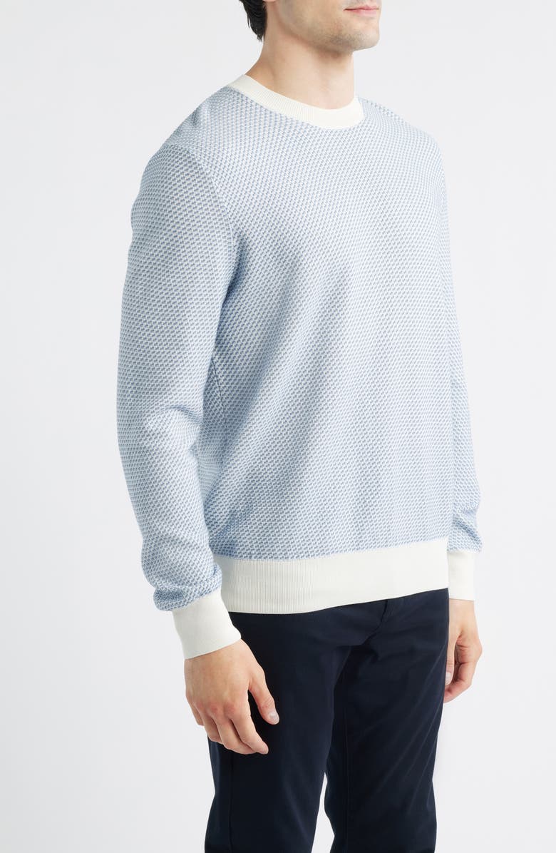 BOSS Umino Silk & Cotton Blend Sweater, Alternate, color, Open White