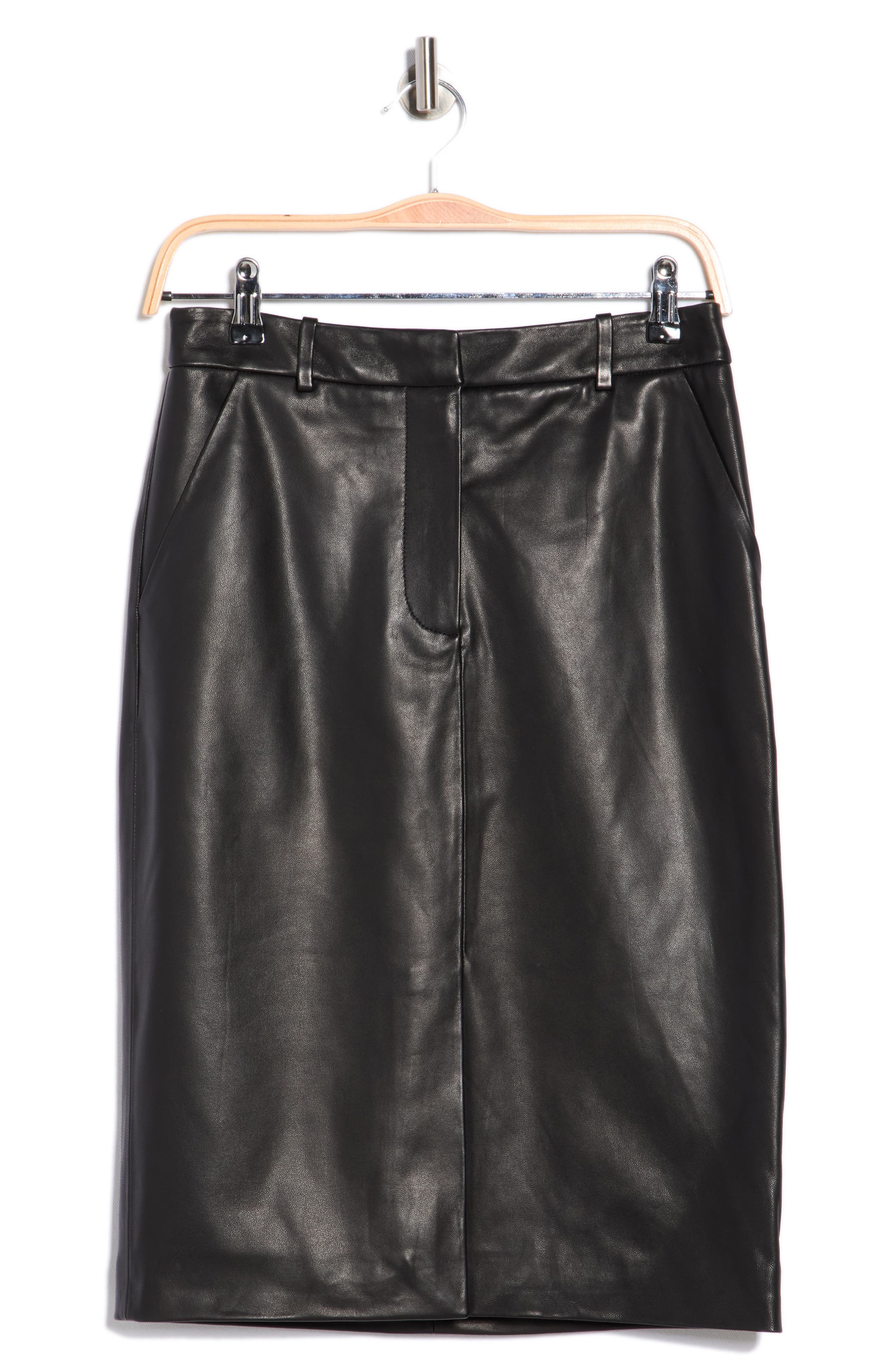 Veronica Beard Maxine Leather Pencil Skirt