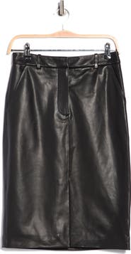 Veronica Beard Maxine Leather Pencil Skirt