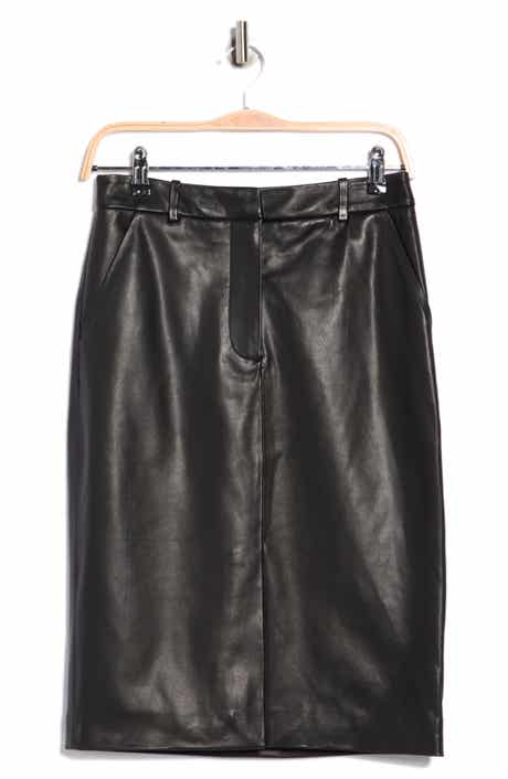Veronica Beard Maxine Leather Pencil Skirt