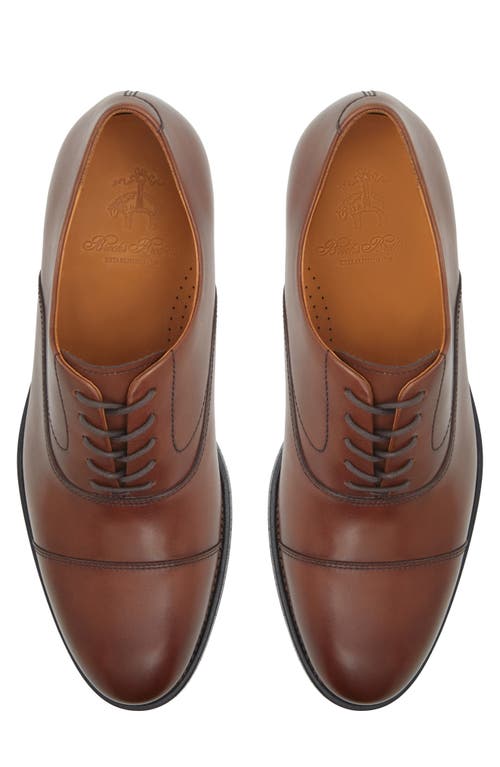 Brooks Brothers Men's Carnegie Lace Up Oxford Dress Shoes In Cognac