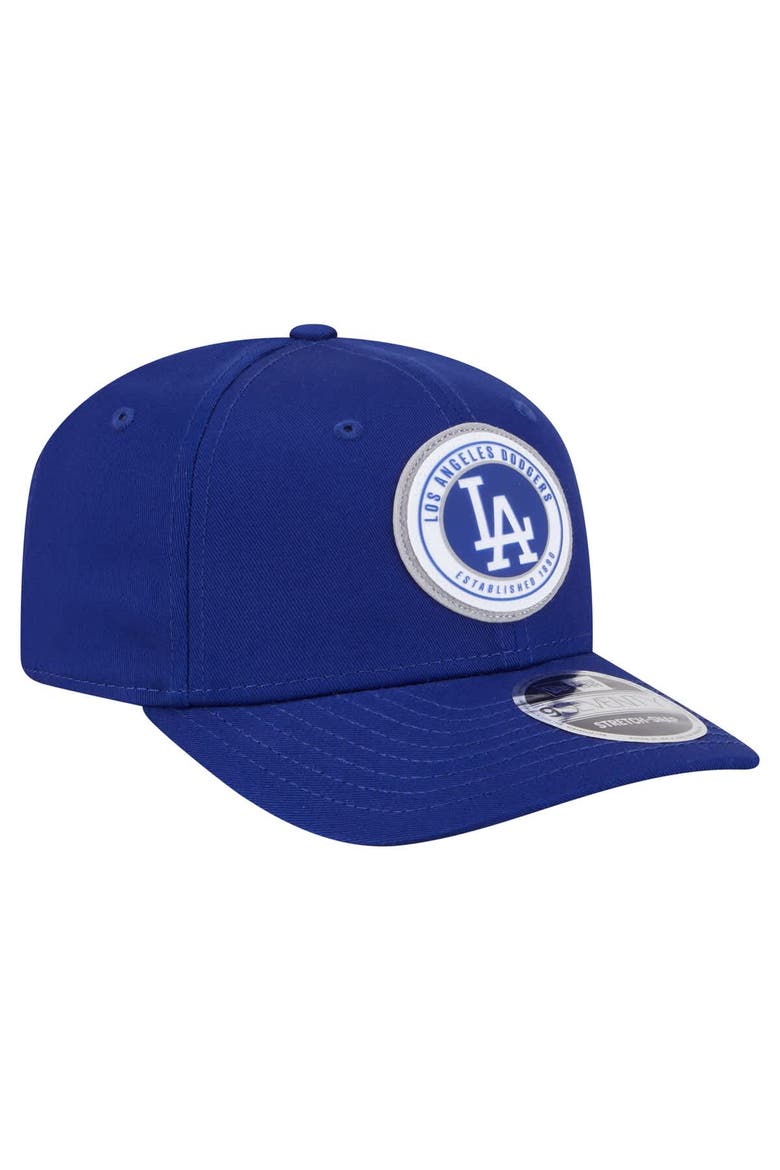 Men's New Era Royal Los Angeles Dodgers Circle Patch 9SEVENTY Stretch-Snap Hat, Alternate, color, Royal