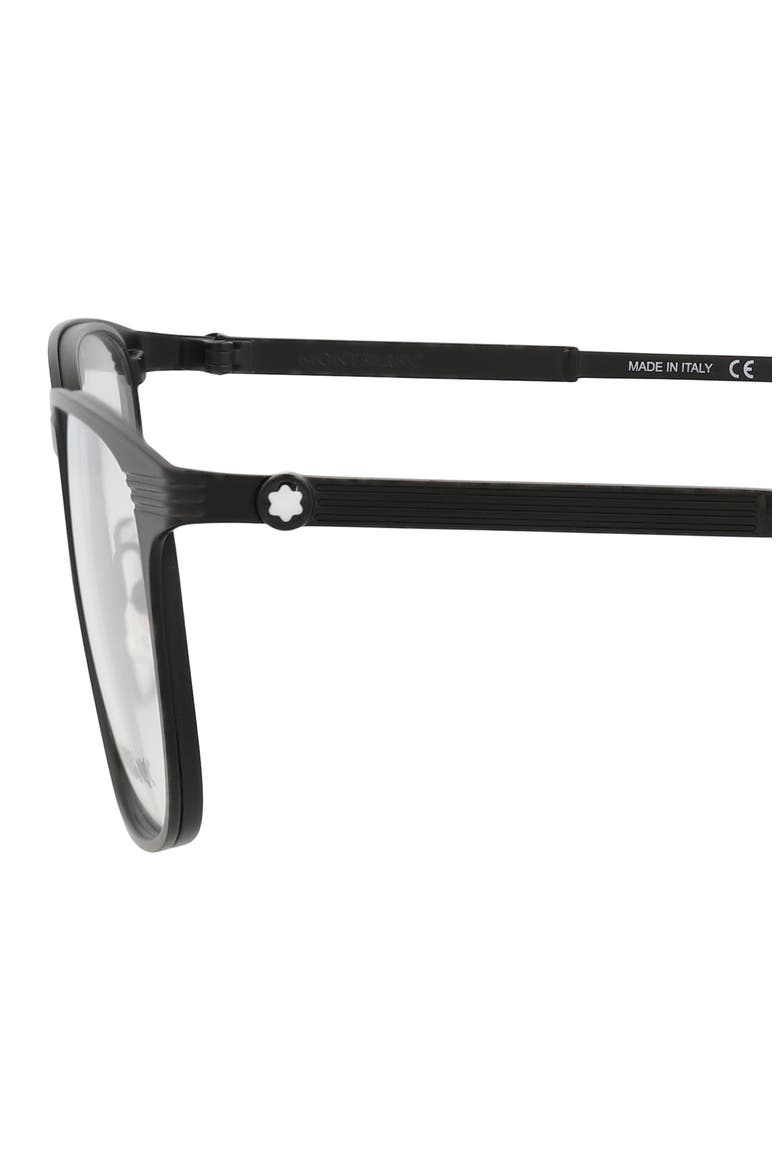 54mm Square Optical Glasses, Alternate, color, BLACK BLACK TRANSPARENT