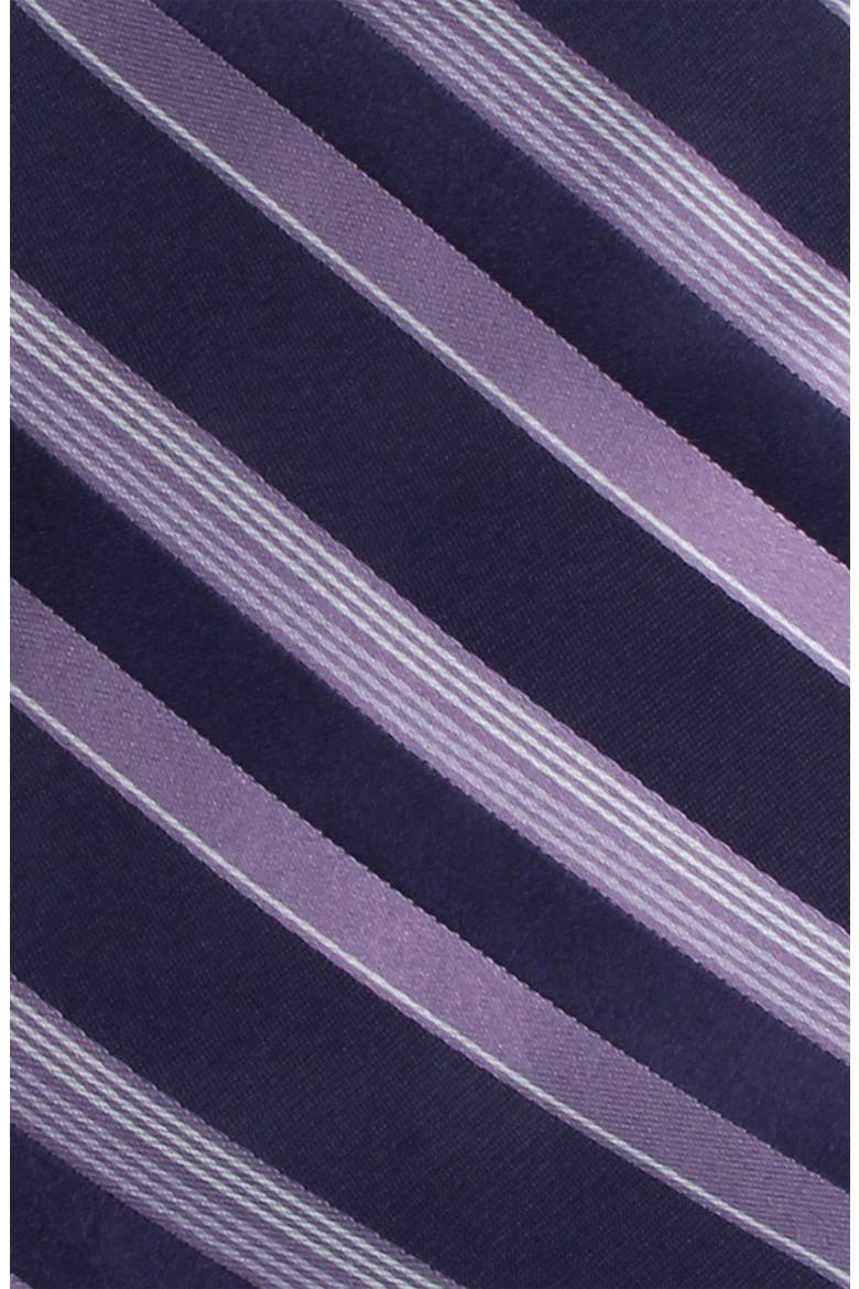 Stripe Silk Tie, Alternate, color, NAVY/ LILAC