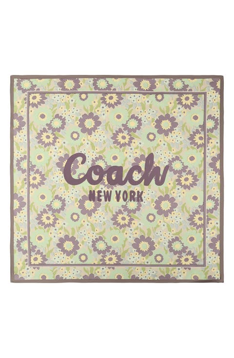 Laurel Floral Script Silk Scarf