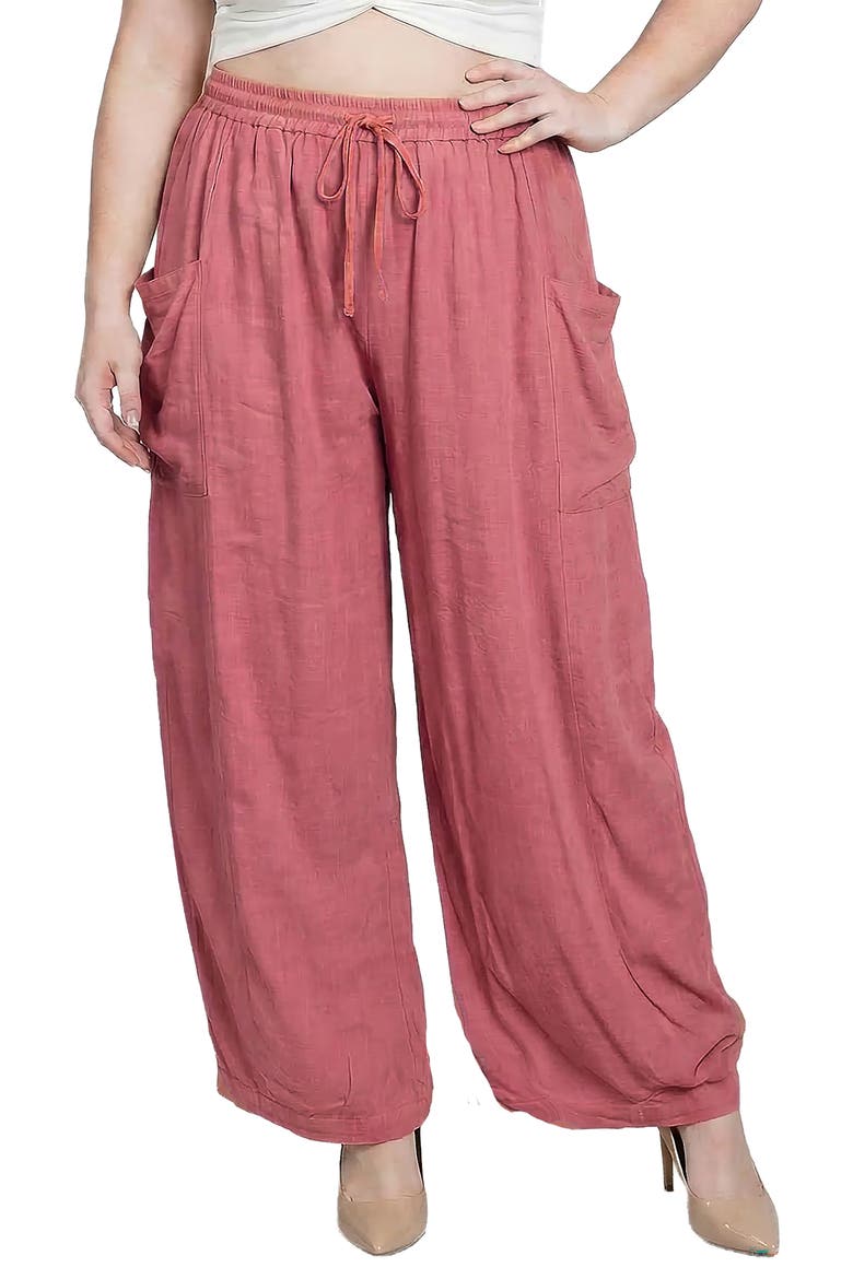 Shantung Harem Pants, Main, color, ROSE