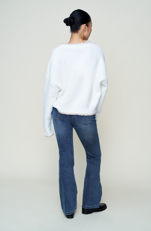 Guizio Heart Wool Sweater In White