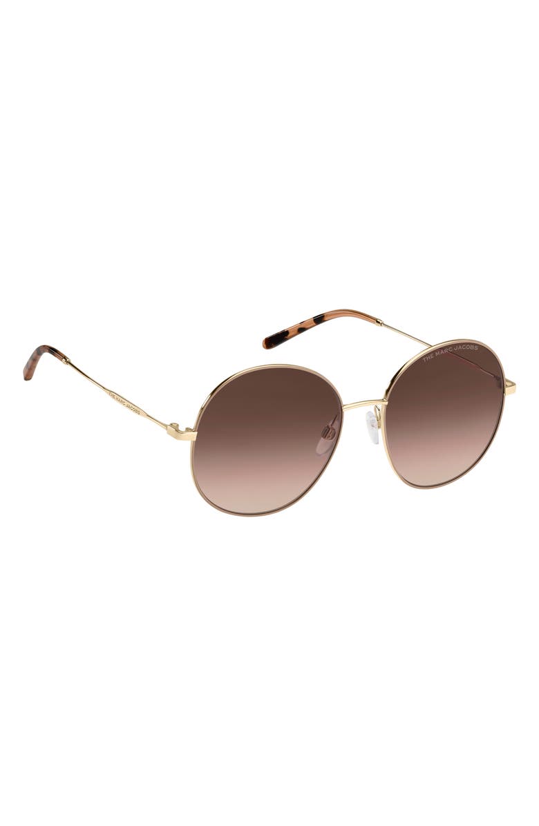 Marc Jacobs 56mm Gradient Round Sunglasses, Alternate, color, Gold Beige