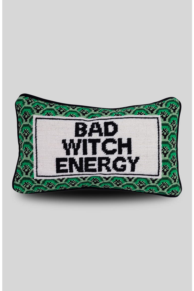 Needlepoint Pillow, Main, color, Bad Witch Energy