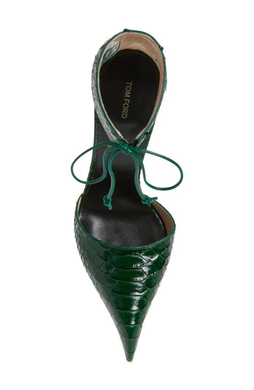 Tom Ford Ankle Tie Pump In Green