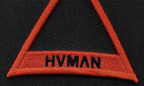 Shop Hvman Triangle Logo Mesh Trucker Hat In Black