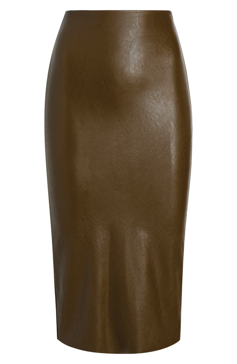 Commando Faux Leather Midi Skirt, Alternate, color, Cadet