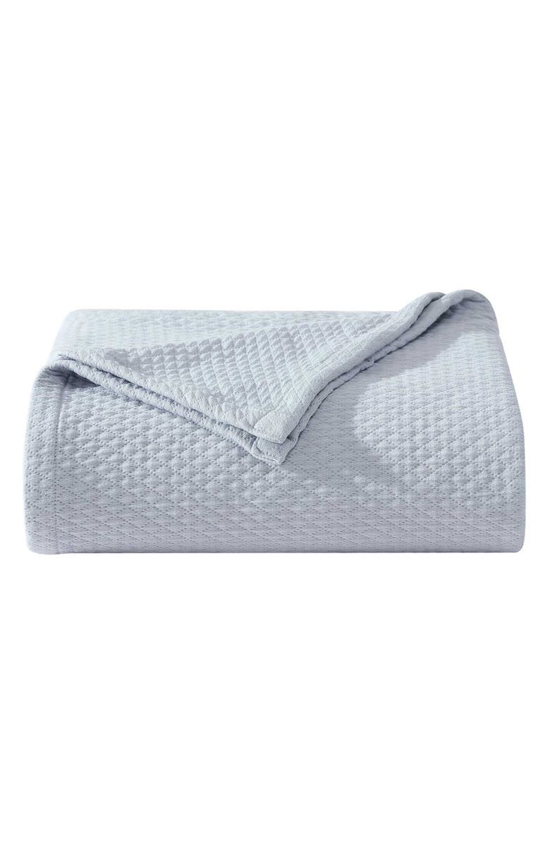 Vera Wang Matelassé Cotton Jacquard Blanket, Main, color, Light Grey