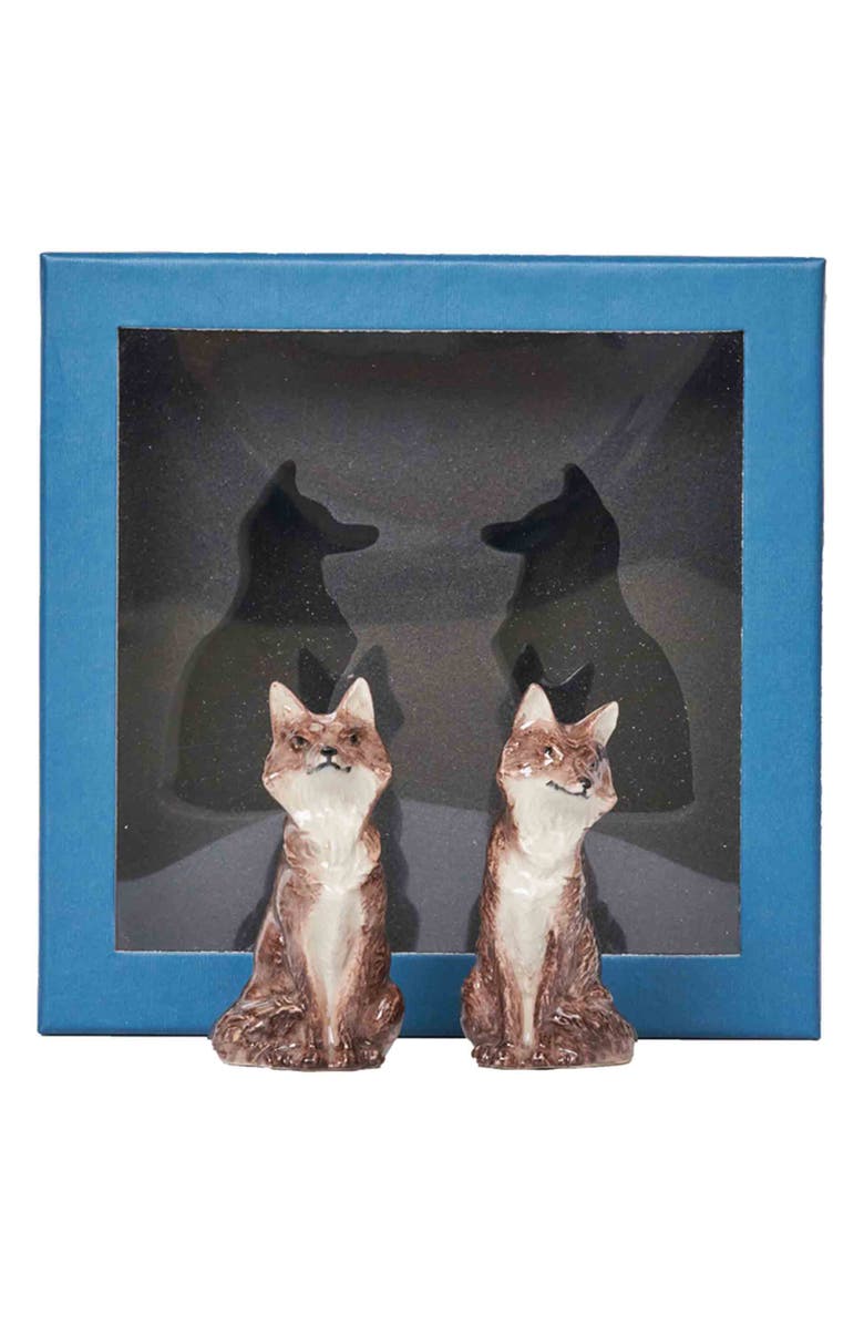 Juliska Fox Ceramic Salt & Pepper Shaker Set, Alternate, color, Walnut