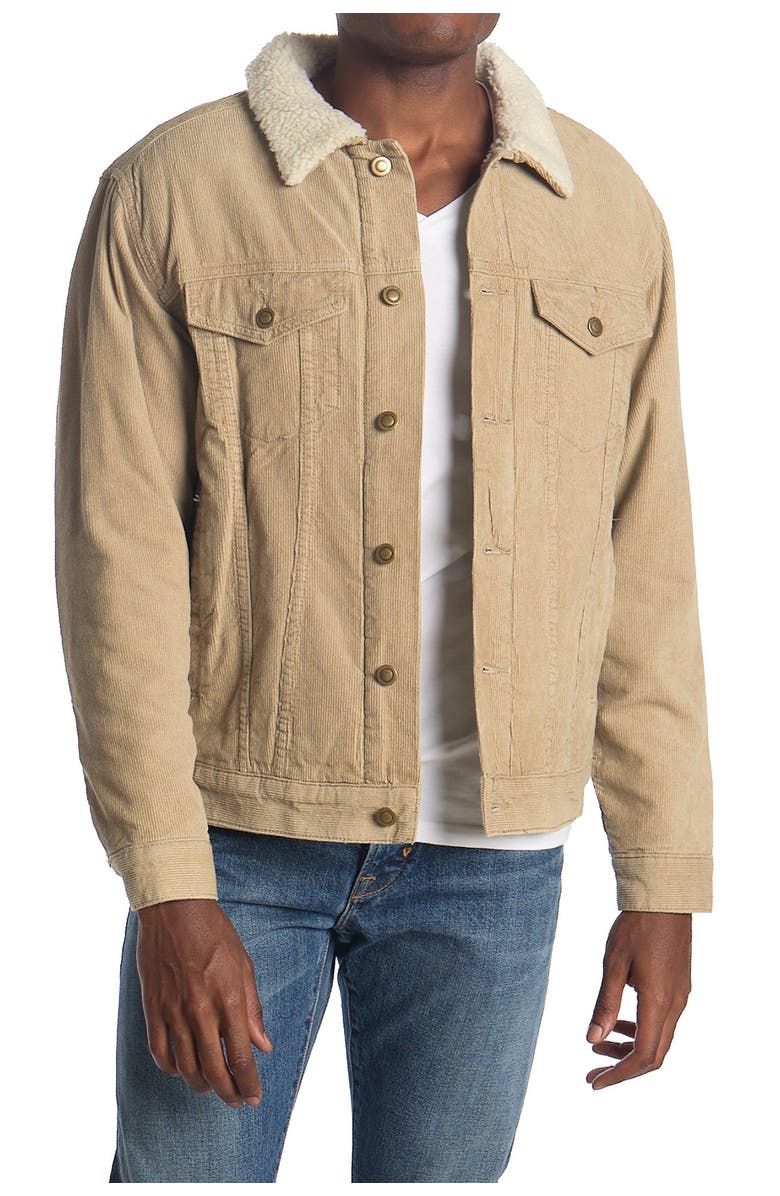 Coastaoro Corduroy & Faux Shearling Trucker Jacket, Main, color,