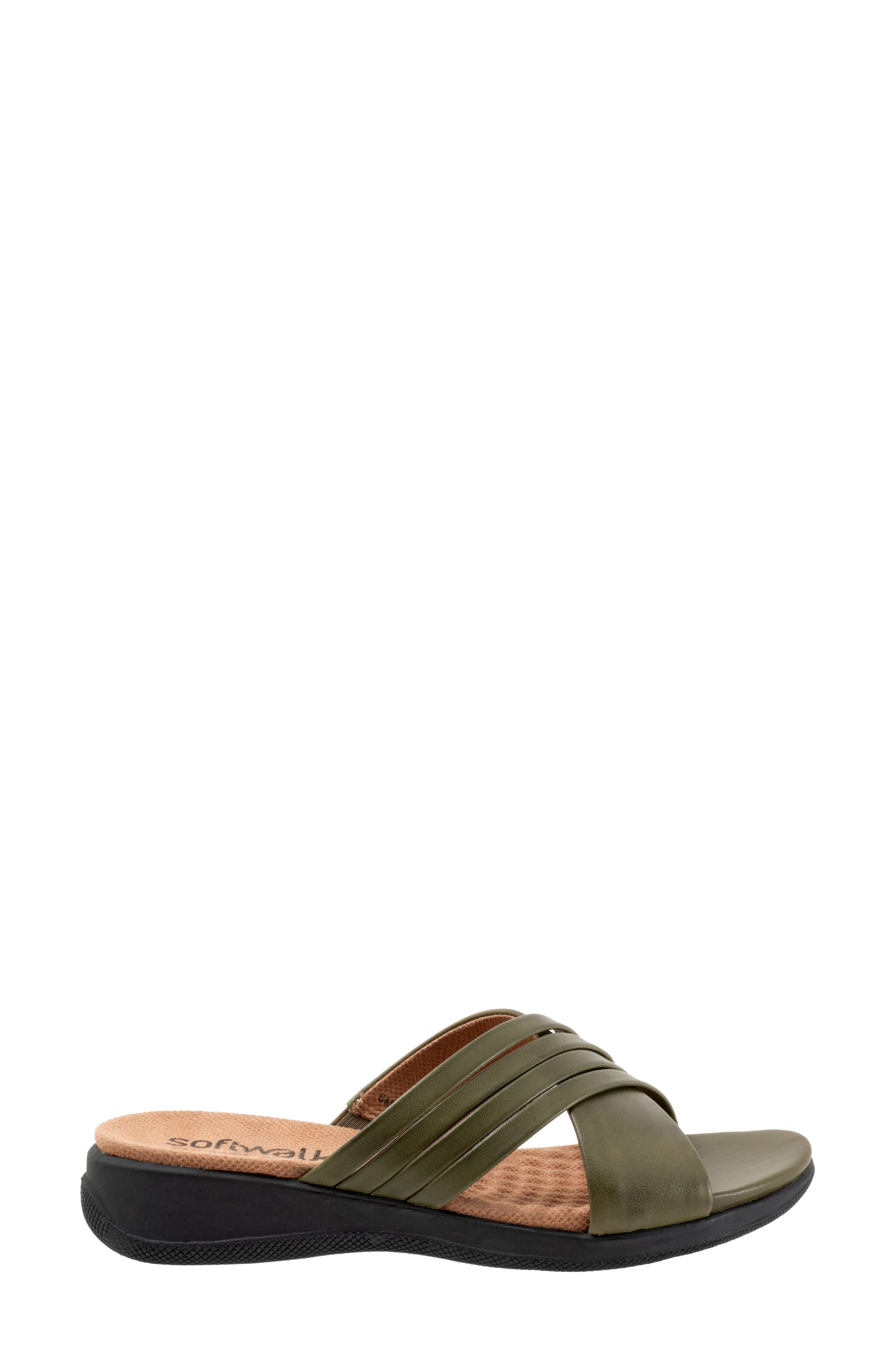Tillman 5.0 Leather Cross Strap Slide Sandal, Alternate, color, DARK OLIVE