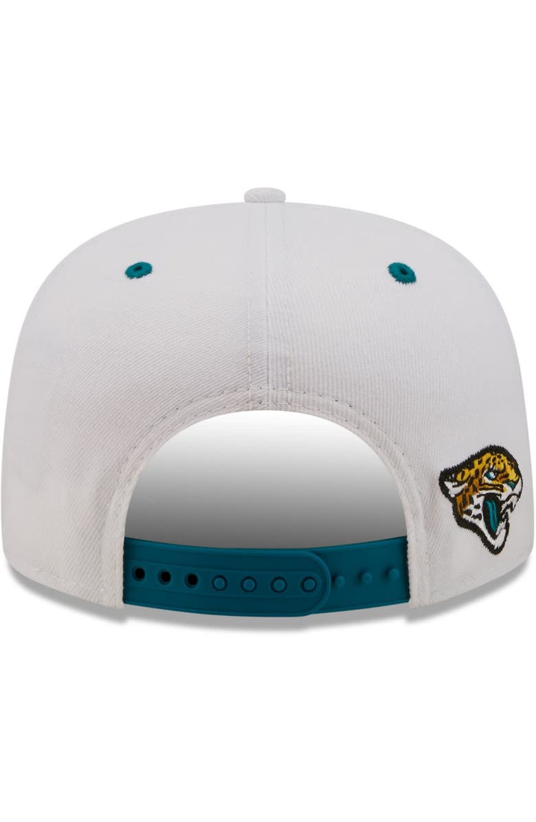 New Era Men's New Era White/Teal Jacksonville Jaguars Sparky Original 9FIFTY Snapback Hat, Alternate, color, White