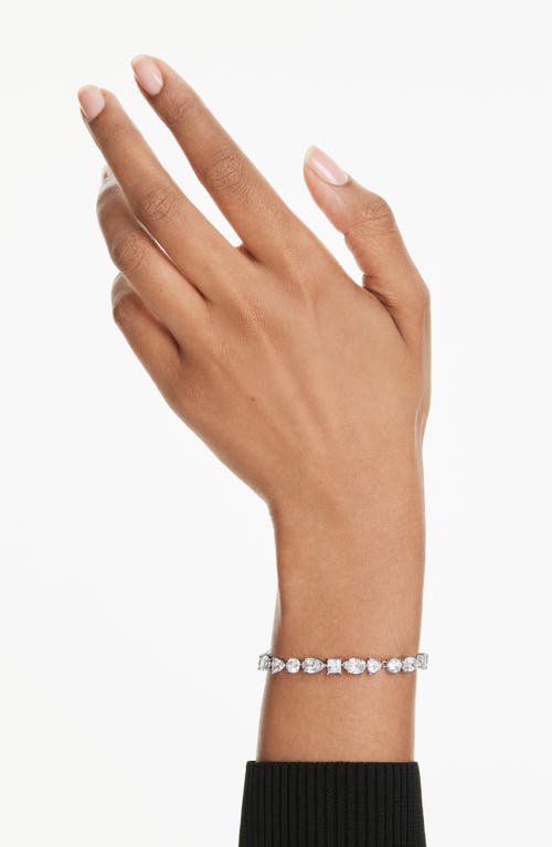 Swarovski Mesmera Mixed Cuts Rhodium Plated Bracelet In Metallic