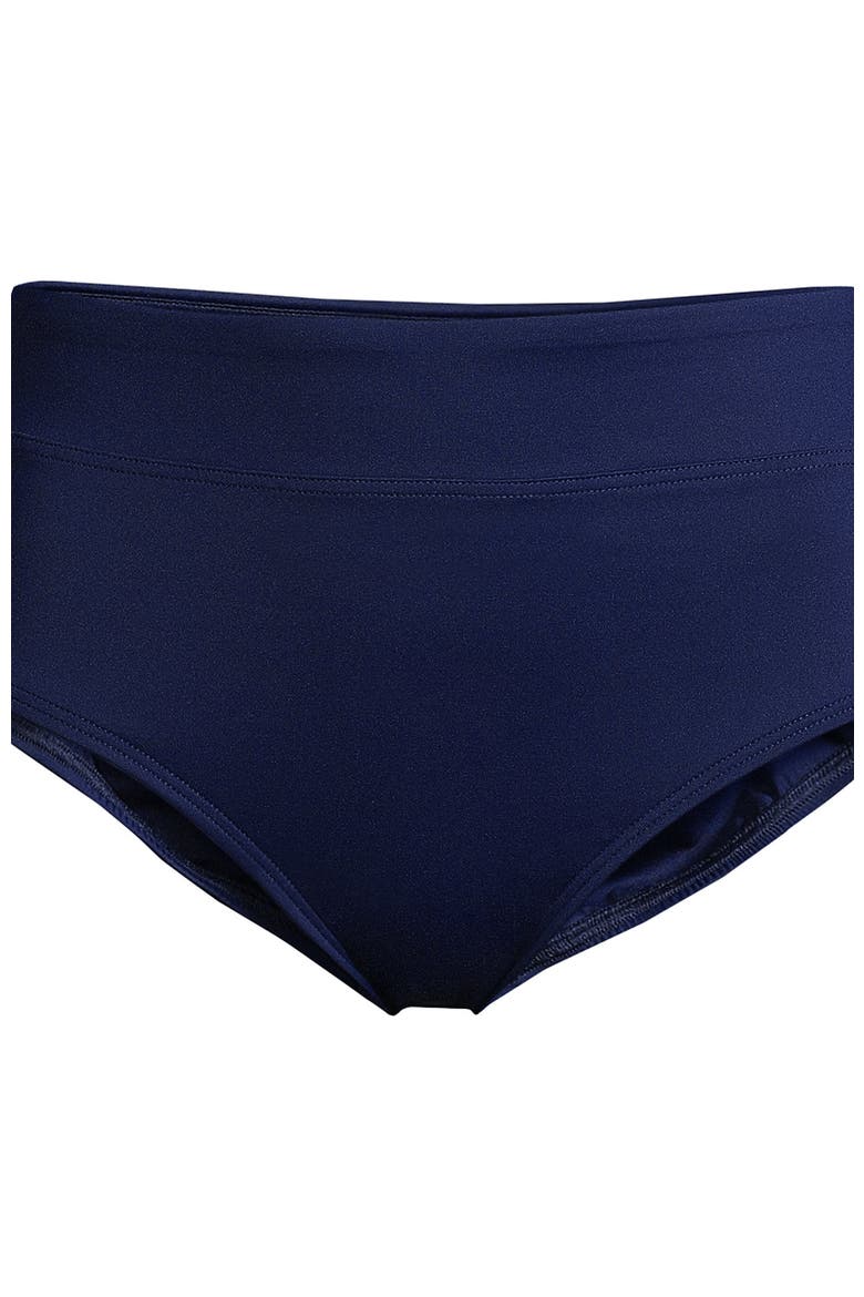 Tummy Control High Waisted Bikini Bottoms, Alternate, color, Deep Sea Navy