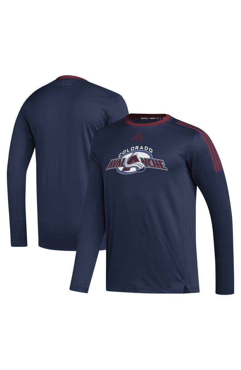 adidas Men's adidas Navy Colorado Avalanche AEROREADY<sup>®</sup> Long Sleeve T-Shirt, Main, color, 