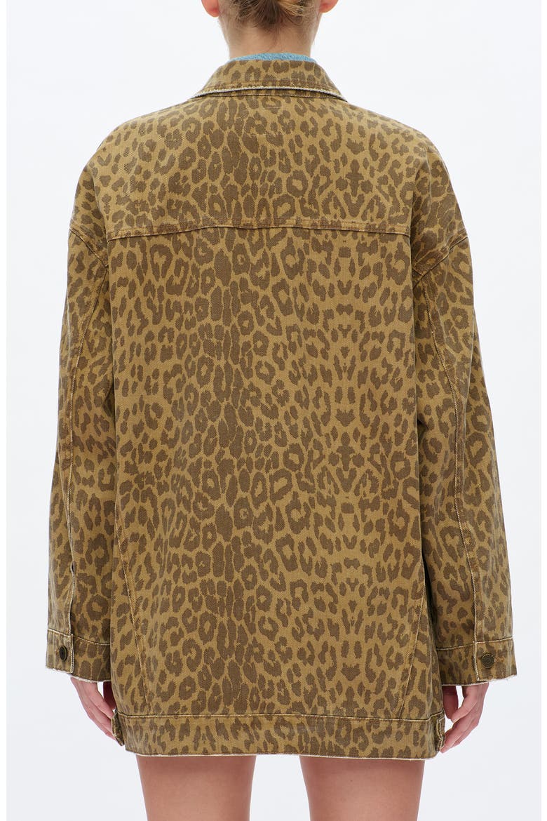 Relaxed Fit Leopard Print Denim Shirt Jacket, Alternate, color, LEOPARD