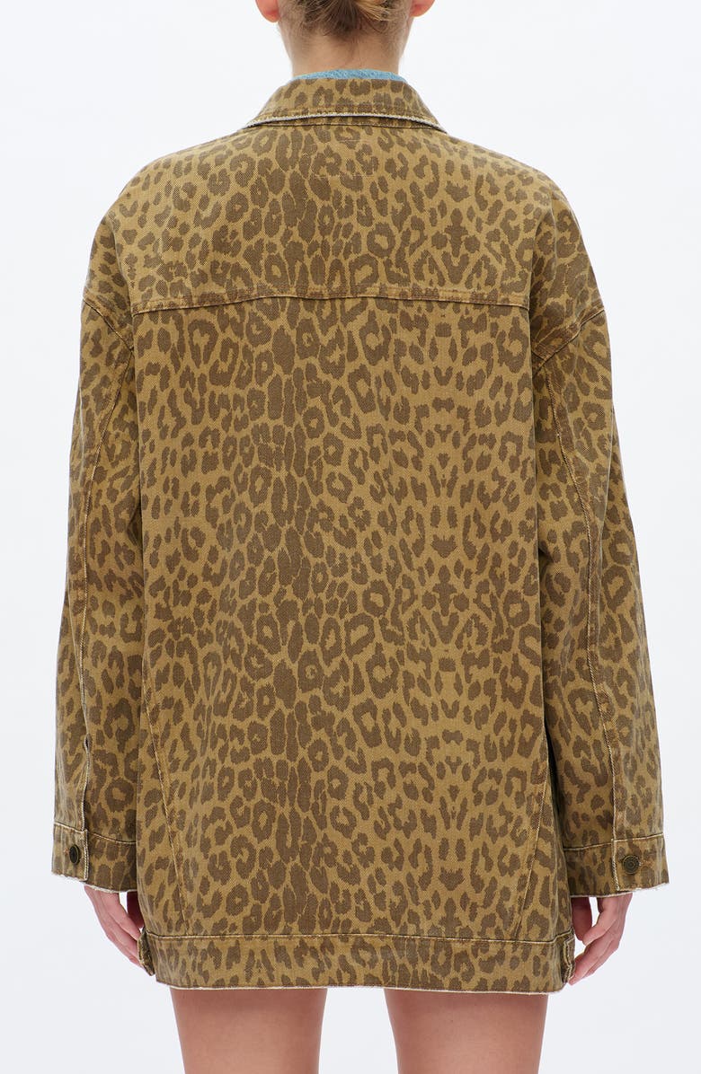 Bayeas Relaxed Fit Leopard Print Denim Shirt Jacket, Alternate, color, Leopard