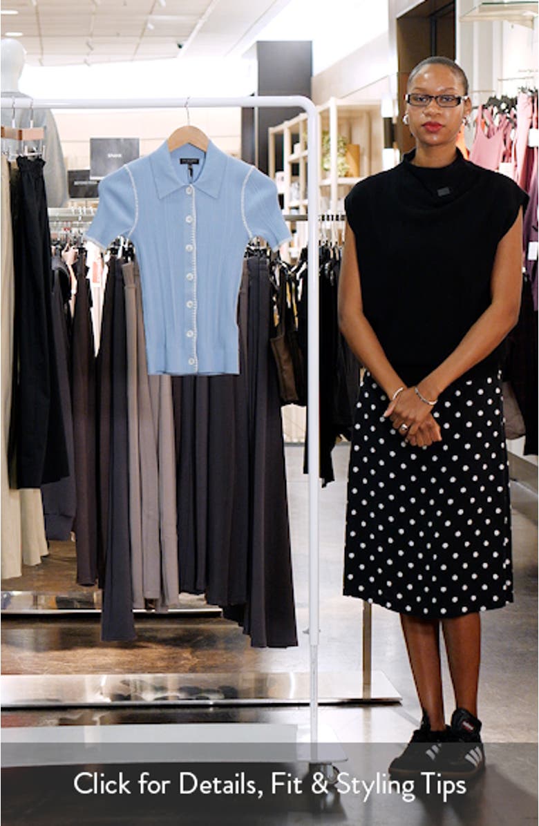 Harper Whipstitch Detail Short Sleeve Cardigan, sales video thumbnail