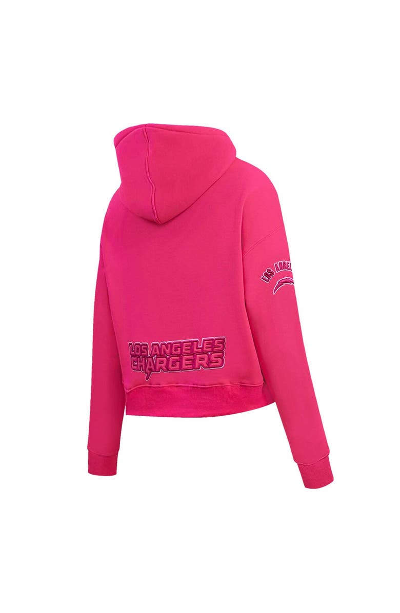 PRO STANDARD Women's Pro Standard Los Angeles Chargers Triple Pink Cropped Pullover Hoodie, Alternate, color, Pink